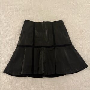 Alice + Olivia Black Leather Mini Skirt